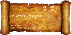 Henczel Piroska névjegykártya